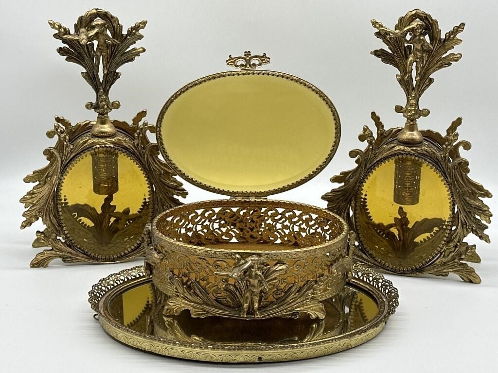 24k Gold Plated Matson Stylebuilt Dresser Set