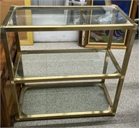 Brass & Glass Shelf (30"W x 14"D x 30.5"H).