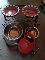 Pet bowls & leash