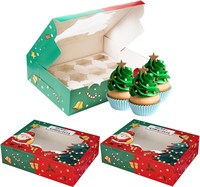 TPQKA Christmas Cupcake Boxes 15Pk  Red/Green