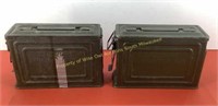 (2) Vtg Military .30 cal M1 ammo cans