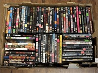 LARGE BOX OF DVD MOVIES INCLUDING THE USUAL