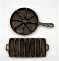 2 CAST IRON CORNBREAD PANS