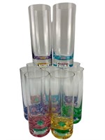 MCM Set of 10 Multicolored Zombie Crystal Glasses