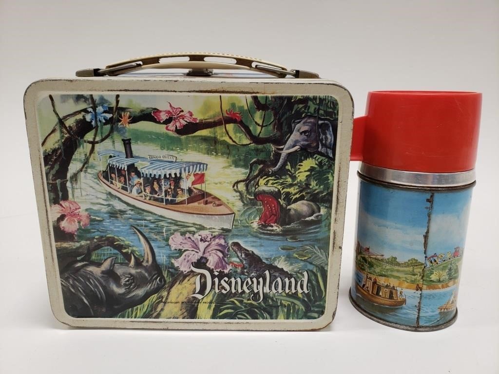 Sold at Auction: Vintage Walt Disney World Metal Lunchbox and Thermos