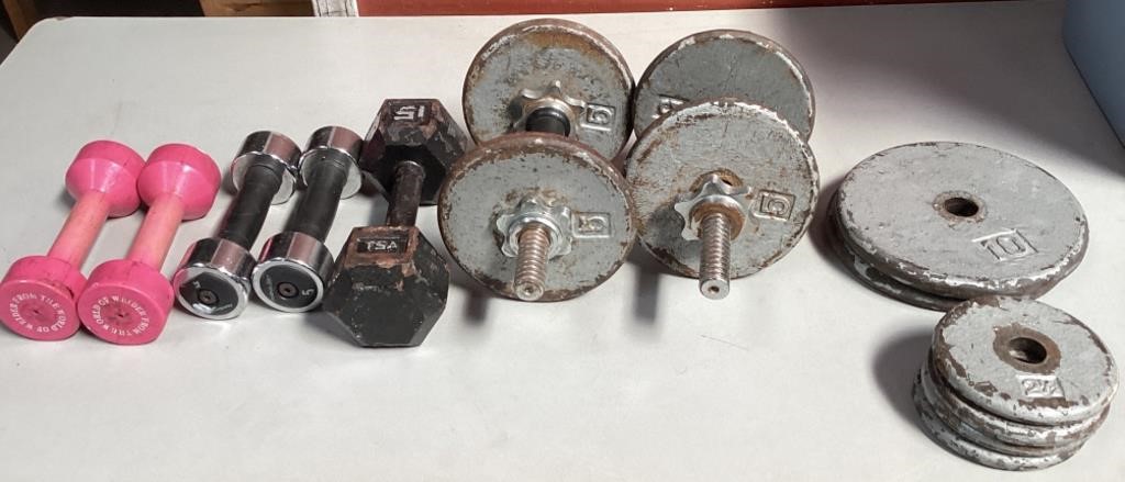 Exercise Equipment, Free Weights and Dumbbells