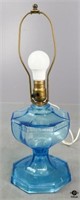Blue Glass Electric  Lamp