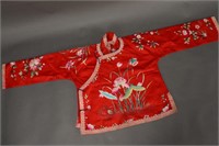 145Chinese Republic Period Red Satin Jacket,