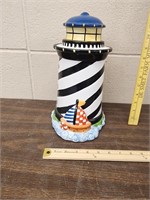 Lighthouse cookie jar  - one light crack- see pics
