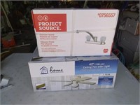 Ceiling fan & kitchen faucet - new