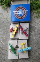 Set Of Four Miniature Biplanes 2" x 3"
