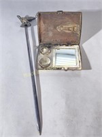 VTG Silver Plated Compact & Letter Opener