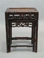Chinese Huanghuali Wood Carved Small Nested Tables