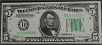 CHOICE BU 1934 FEDERAL RESERVE 5 $ NOTE