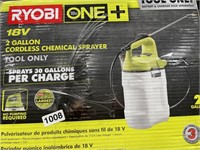 RYOBI ONE CORDLESS CHEMICAL SPRAYER RETAIL $180