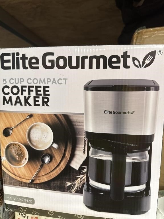 Elite Gourmet - 5-Cup Coffee Maker - Stainless