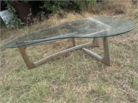 Glass Top Table W/ Wooden Stand