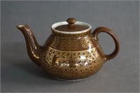 Hall China Boston Brown and Gold Teapot #RTB 30
