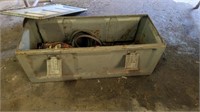 METAL CHEST WITH CONTENTS