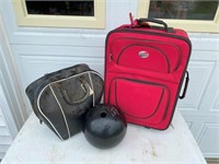 bowling ball & luggage