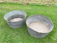 2pcs- galvanized wash tubs