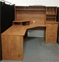 L-Shaped desk with hutch