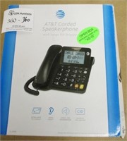 AT&T Corded Speakerphone w/Large Display ~ Black