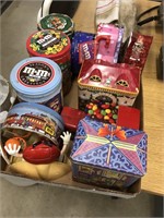 Box of M&M collectible tins