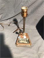 Vintage brass desk lamp with pen holder
