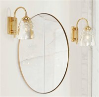 ANDY STAR Gold Oval Mirror, 24x36’’
