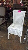 Vintage White Wicker Chair G