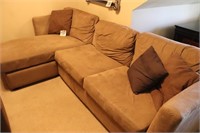 Brown Suede Type Couch (R6)