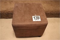 Brown Suede Stool on Casters 20x20x17" (R6)