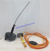 Drain Snake, Rubber Mallet & Small Extension Cord