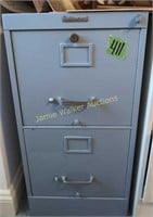 Blue Gray 2-drawer File Cabinet. Items On Top Not