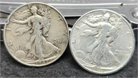 (2) Walking Liberty Half Dollars 1947-P&D