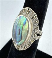 925 Silver Abalone Ring