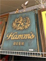 hamms beer plastic sign partially cracked