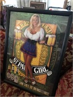 Framed Sign "St. Pauli Girl" 29" x 22"