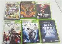 Qty of 6 XBOX and XBOX 360 Games, used condition