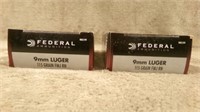 2 boxes-9mm Luger Centerfire Pistol Cartridges