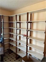 Wooden shelves have been disassembled
