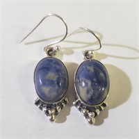 $140 Silver Lapiz Lazuli Earrings