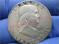 1963 franklin silver half-dollar (90% silver)