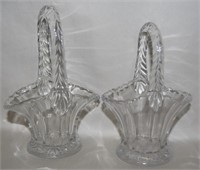 (2) Vtg Duncan Miller Glass Brides Baskets 4 7/8 +