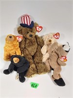 4 Beanie Babies, Ringo, Busley, Sequois, Blackie,