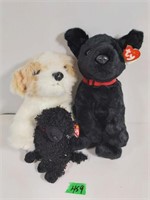 3 Beanie Babies, Squirt, Smudges, Tugger