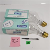 2 Long Life bulbs (300 Watts)