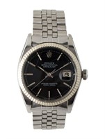 Rolex Oyster Perpetual Datejust Black Dial Watch