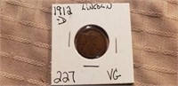 1912D VG and 1913D F Lincoln Cents